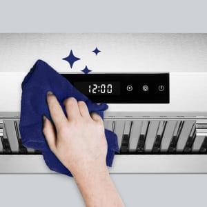 stainless steel range hood with touch screen panel, powerful kitchen fan with digital panel