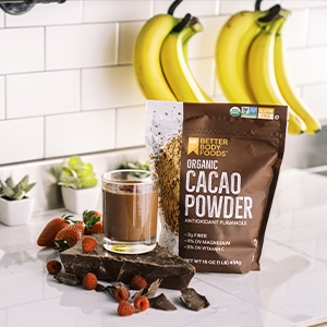 organic cacao powder betterbody foods smoothie protein shake