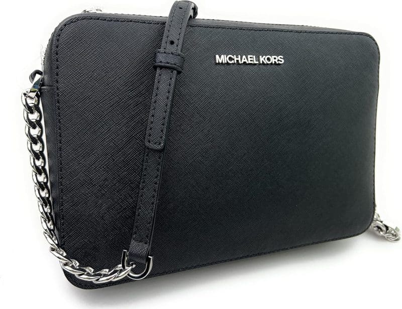 Michael Kors Women's Jet Set Item Crossbody Bag (Black/Silver) - Image 2
