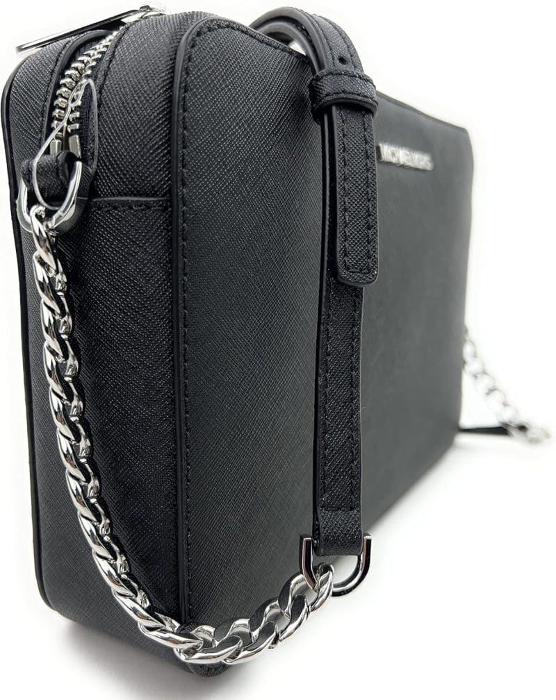 Michael Kors Women's Jet Set Item Crossbody Bag (Black/Silver) - Image 3