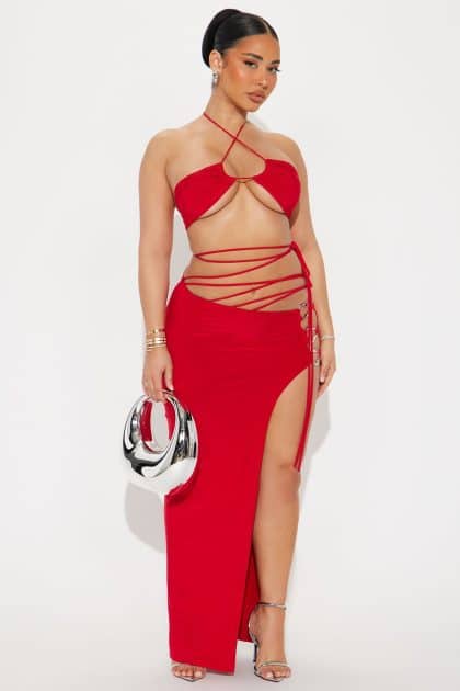 Fashion Nova Say Less Maxi Skirt Set