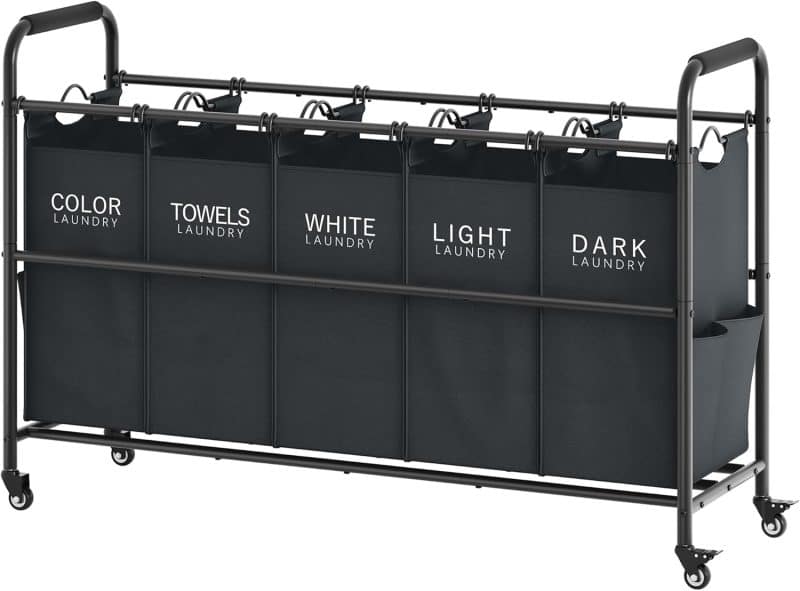 Tajsoon 5 Bag Laundry Sorter Cart - Image 17