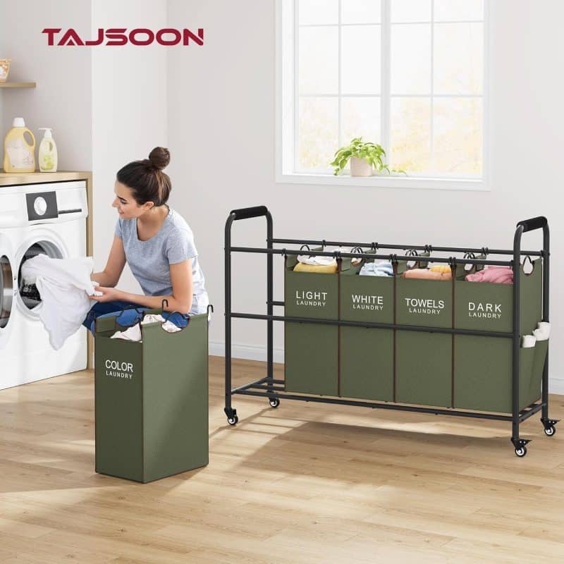 Tajsoon 5 Bag Laundry Sorter Cart - Image 26