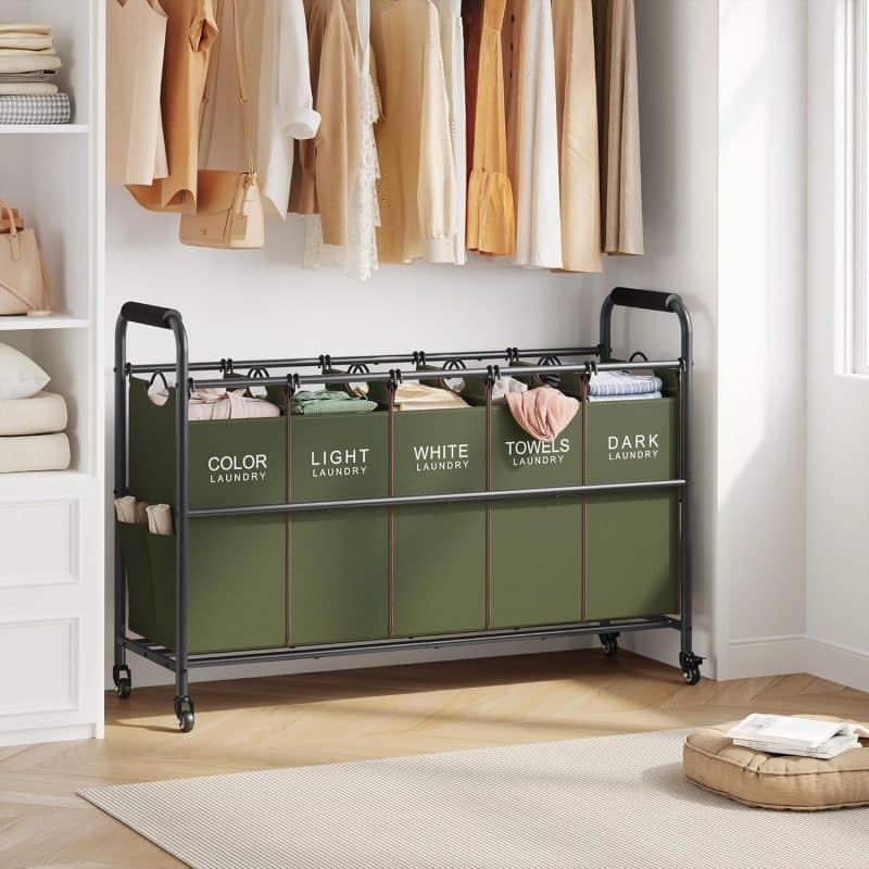 Tajsoon 5 Bag Laundry Sorter Cart - Image 30
