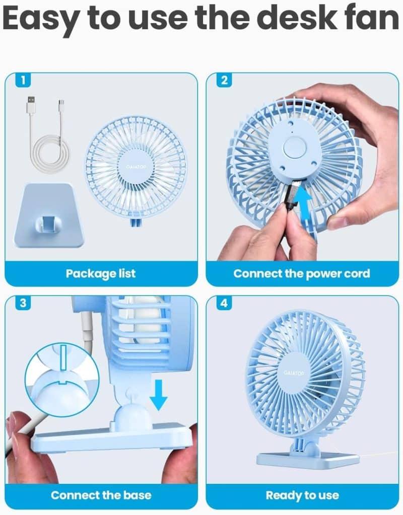 Gaiatop USB Desk Fan - Image 24