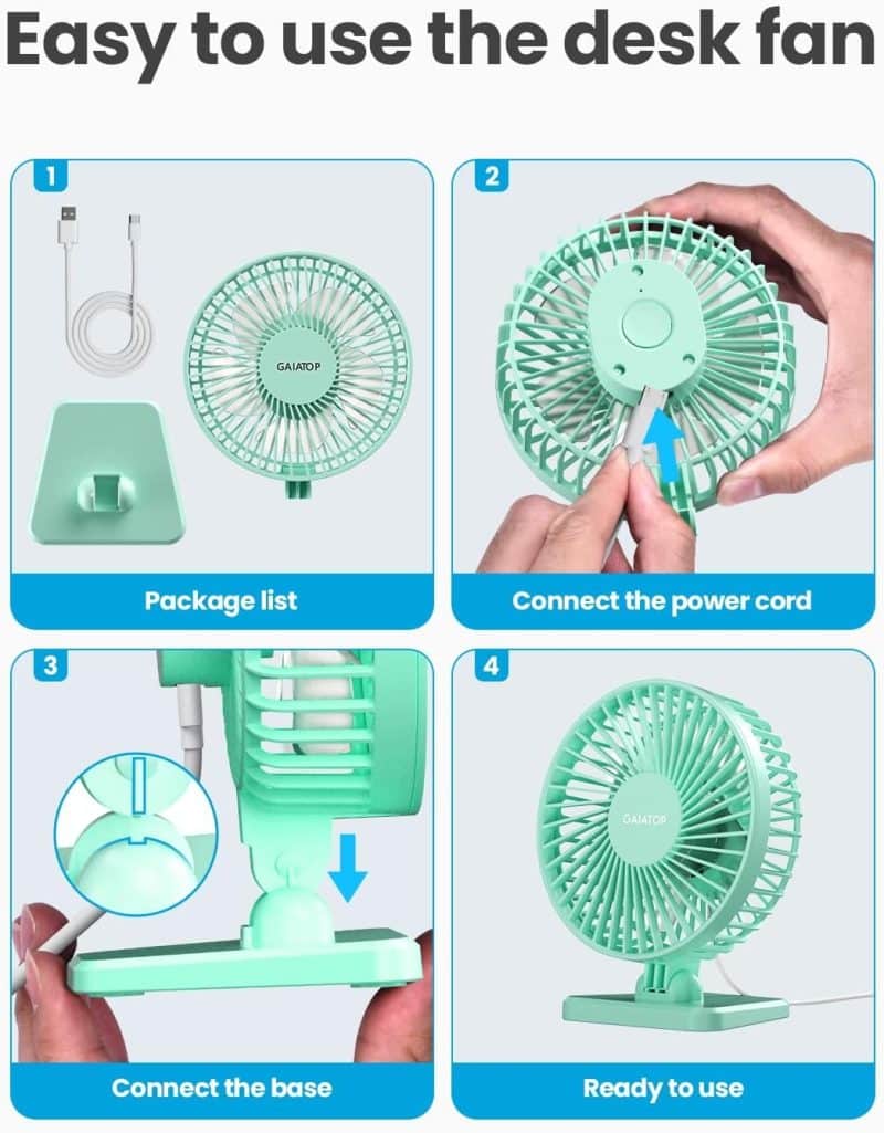 Gaiatop USB Desk Fan - Image 48