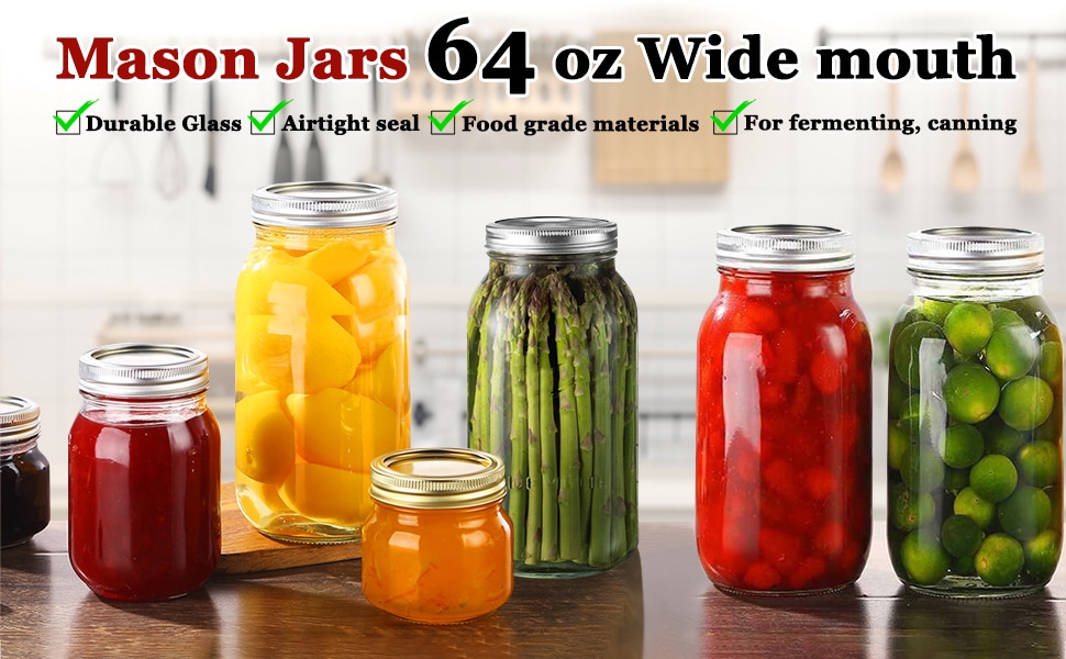 64 OZ mason jars
