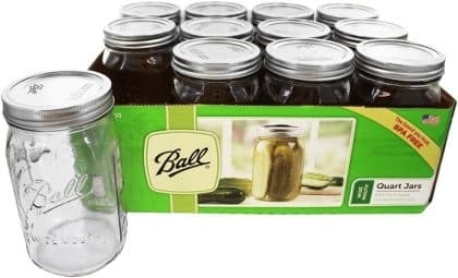 Ball 32 oz Wide Mouth Quart Jar Set (12-Pack)