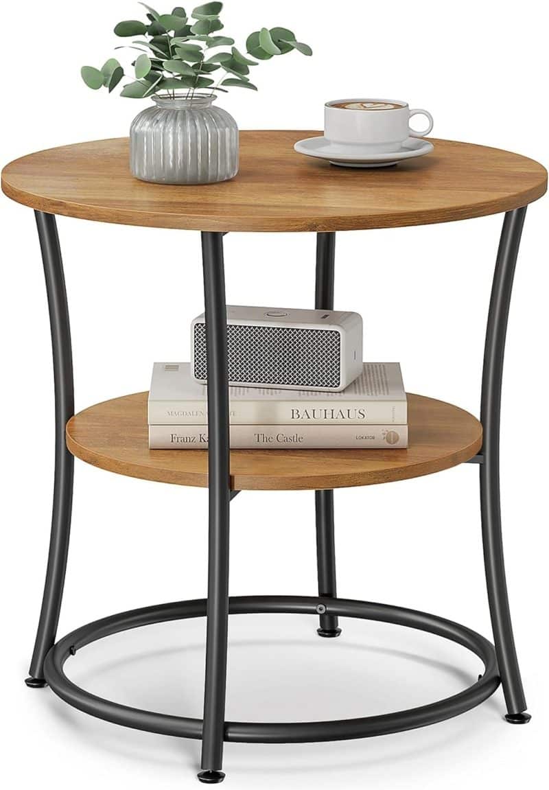 VASAGLE Side Table with 2 Storage Shelves - Image 3